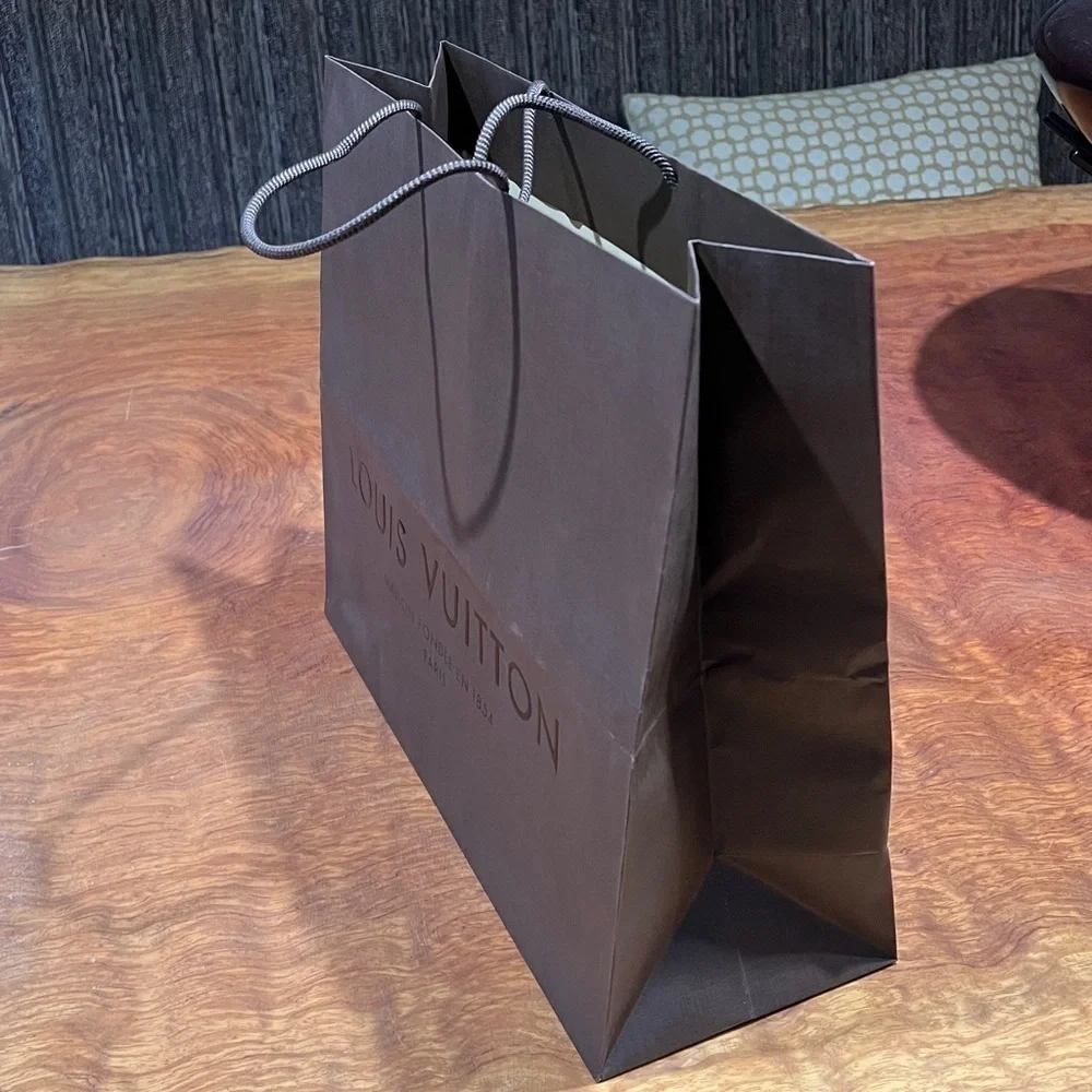 Louis Vuitton Vintage Chocolate Brown Shopping Bag 15.75” x 13.25” x 6”